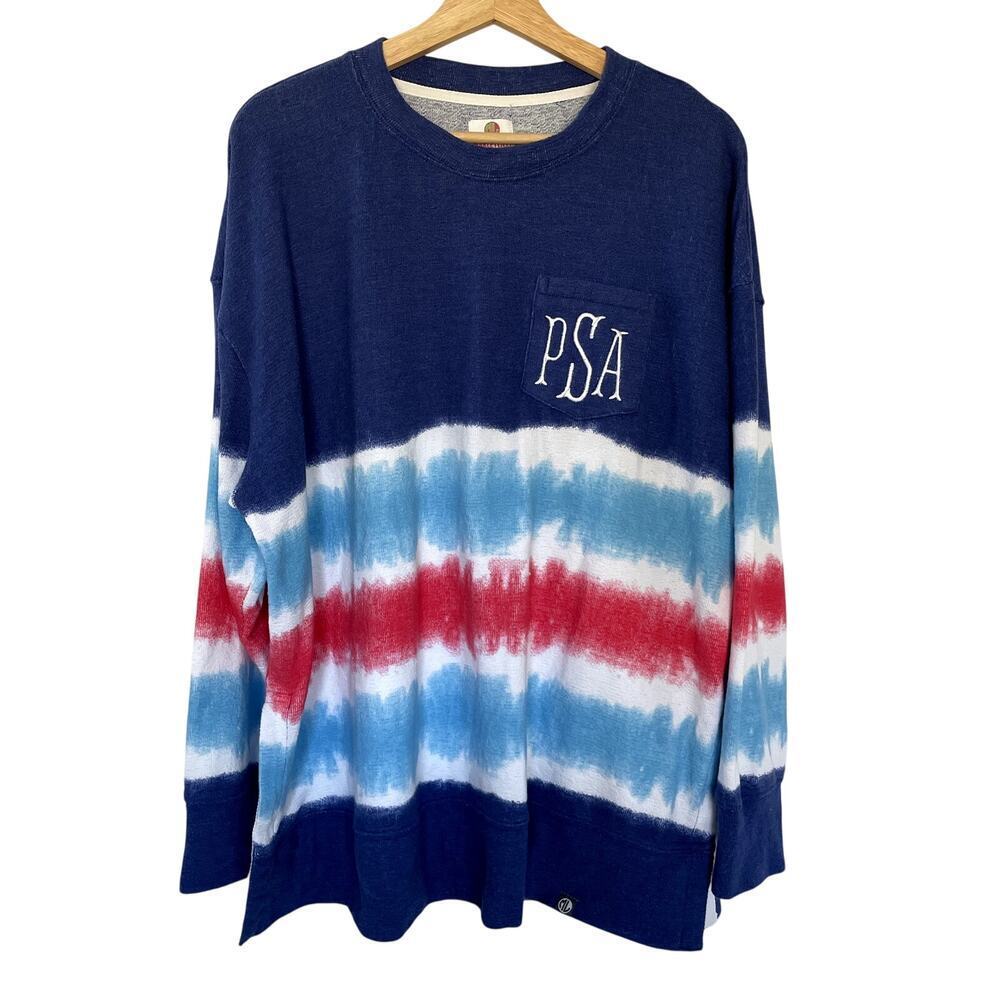 MarleyLilly PSA XL tie dye sweater crewneck style men's casual top long sleeved